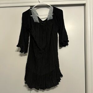 Black off-the-shoulder bathing suit cover up - fits size L